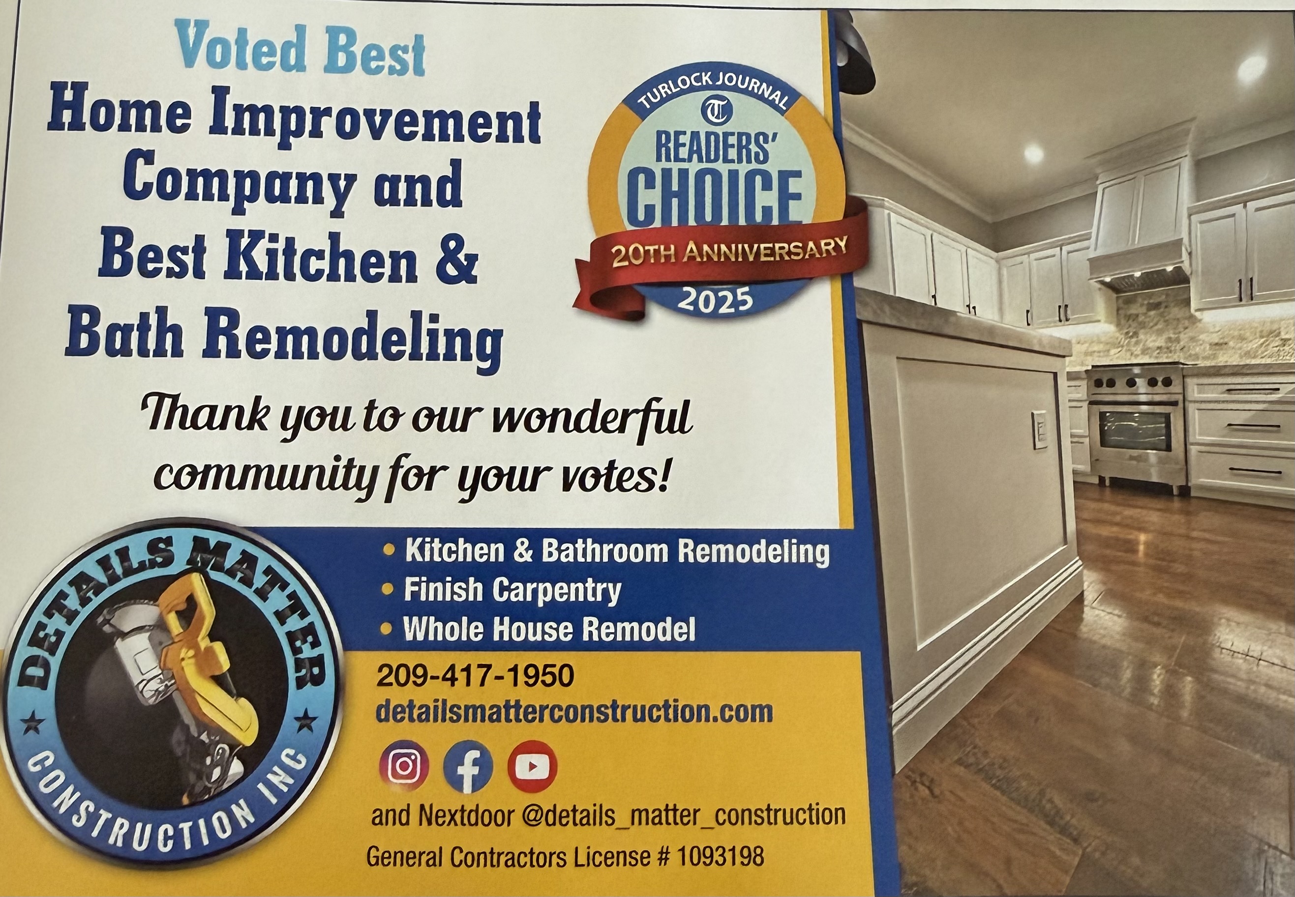 Voted BEST Kitchen &amp; Bath Remodeling in Turlock!